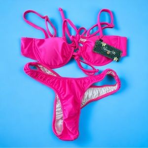 Hot Pink Tiny Bikini Set